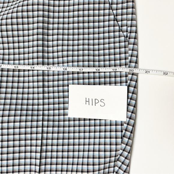 Theory Treeca Pants 10 Check Viscose slim cropped mid rise blue plaid office - Picture 10 of 13